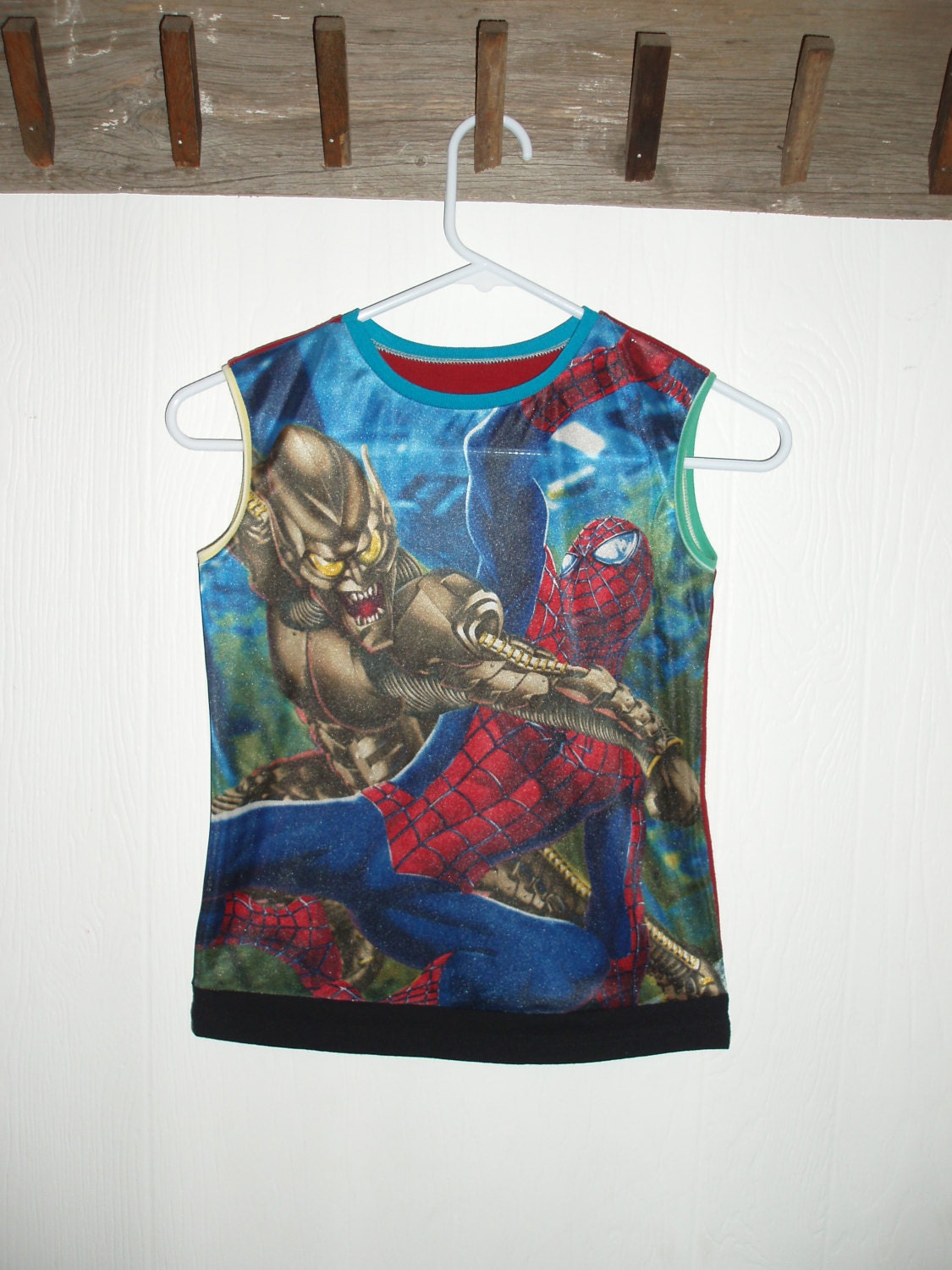 Boys Upcycled Spiderman Tank Top, size 5