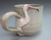 White Ibis with Scarlet Face Mug Wheelthrown Porcelain
