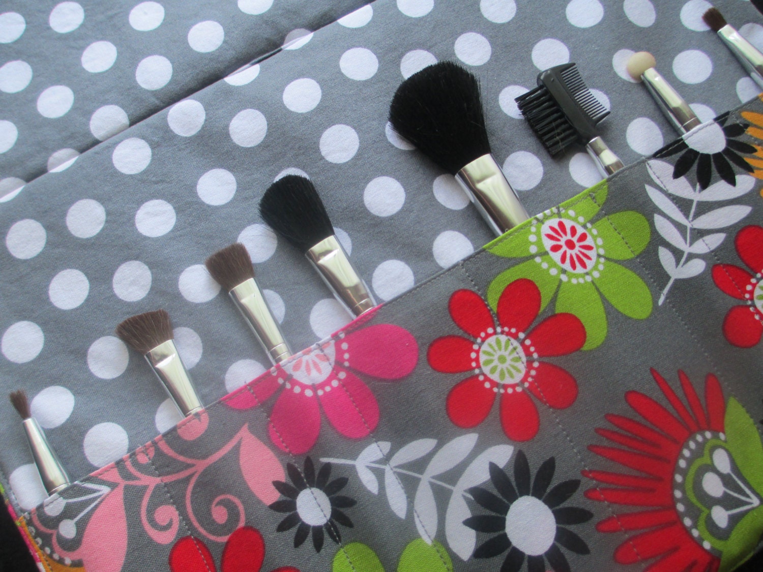 Makeup brush holder , makeup brush roll, Crochet hook organizer,