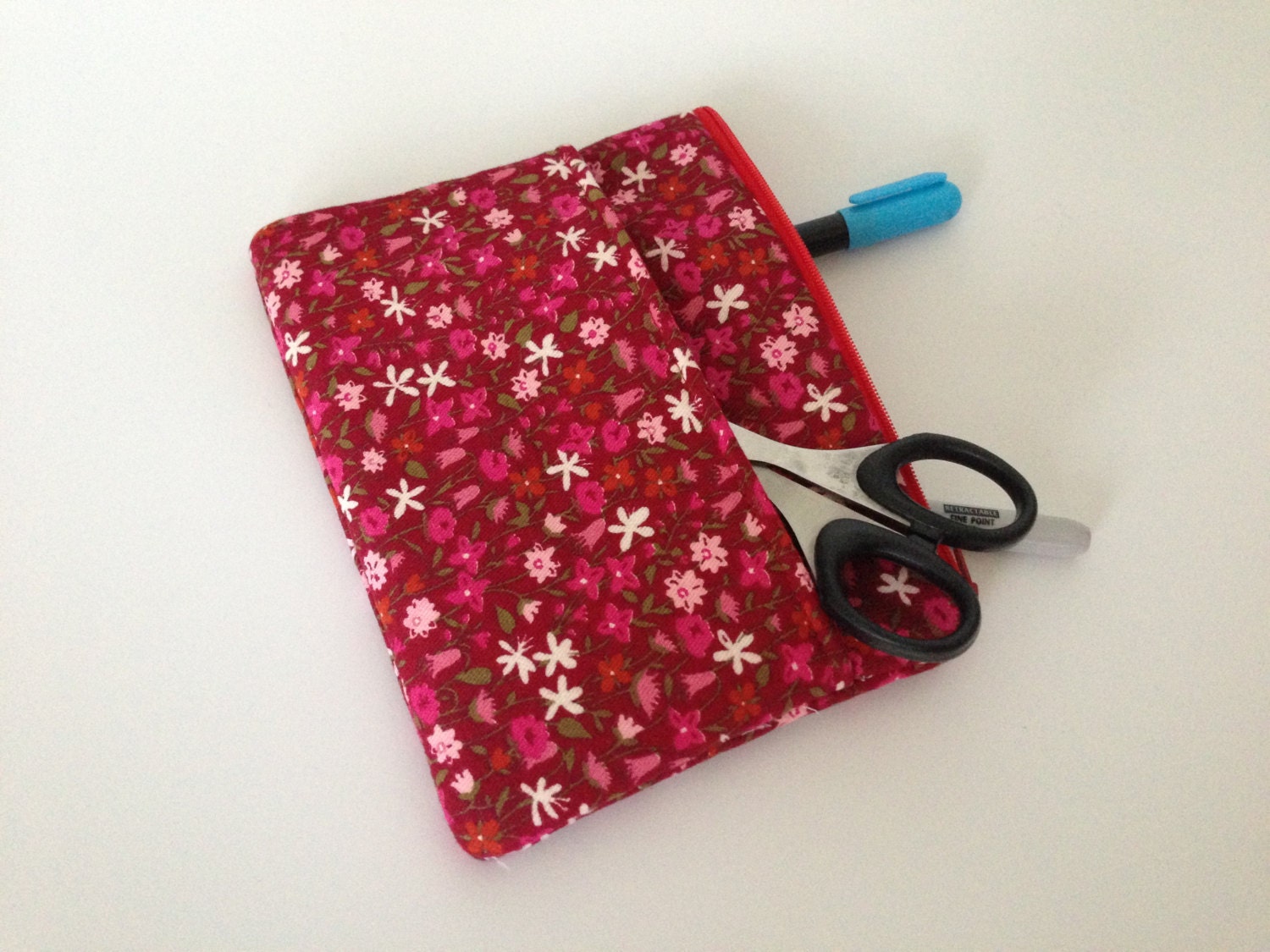 medium zipper pouch corduroy floral splash