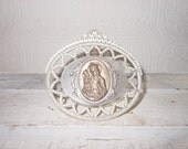 vintage Virgin Mary our lady plastic icon stand statue