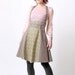 High waisted skirt - Striped beige and green lace - Suspenders