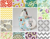 Set of 5 Project Bags - Medium Cotton Totes - Save 15%