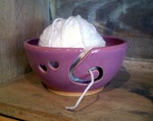 Yarn Bowl, Spiral with Hearts Pattern, Stoneware with Pink Glaze, Handmade, Crochet Gift, Knitting Gift