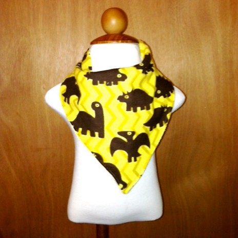 Bandana Kerchief Bib in Dinosaur Print