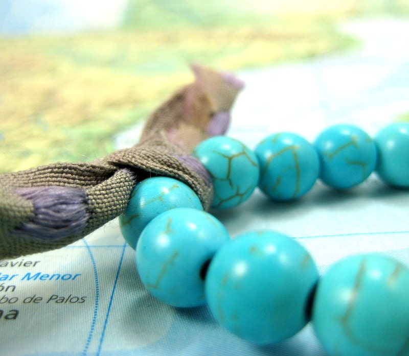 Shakti Sari Mala Bracelet in Turquoise Jasper Gemstone