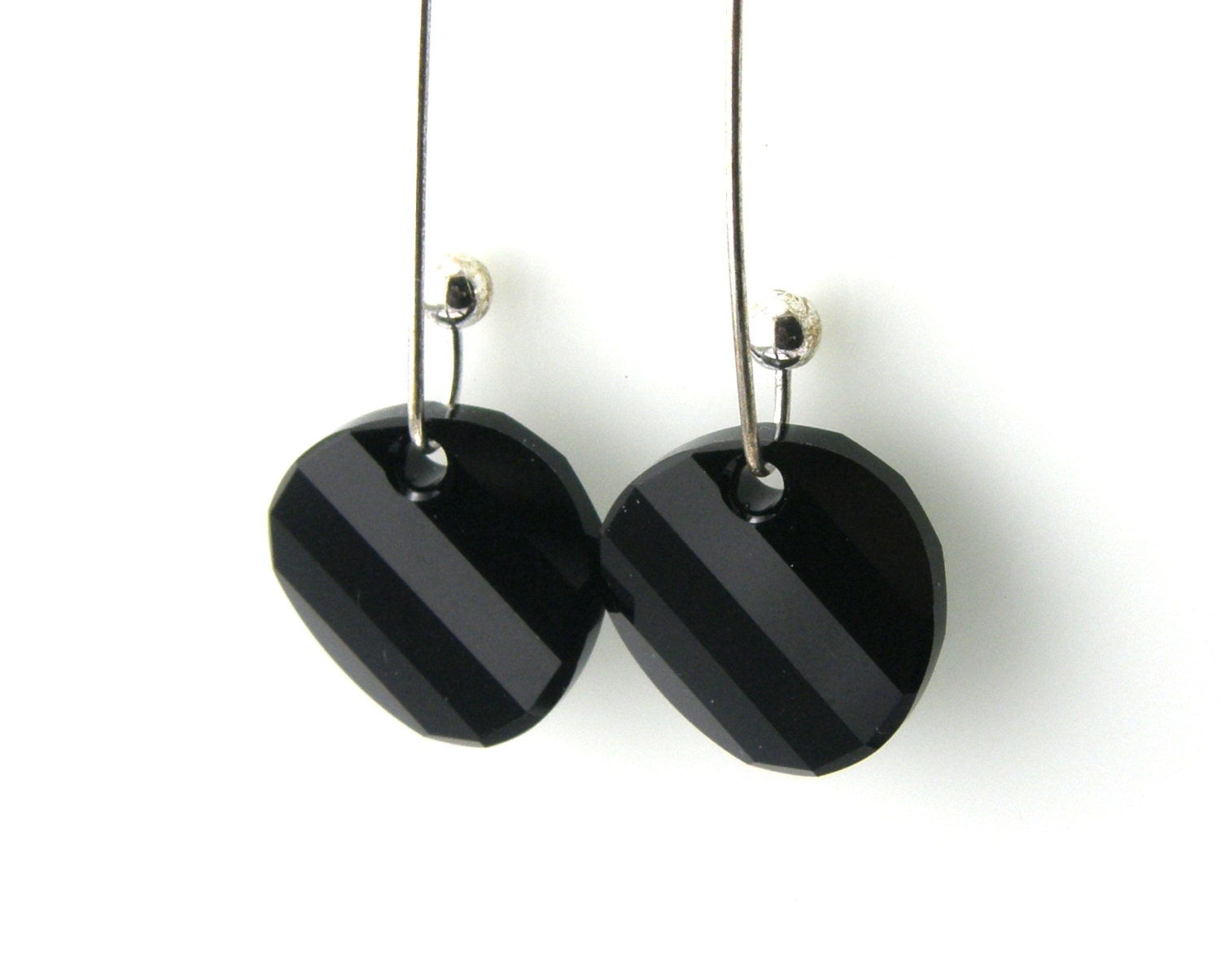 Swarovski Earrings Crystal Jet Black Twist