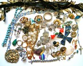 Artists JUNK DRAWER Lot  - 2 - Vintage JEWELRY for your Art
