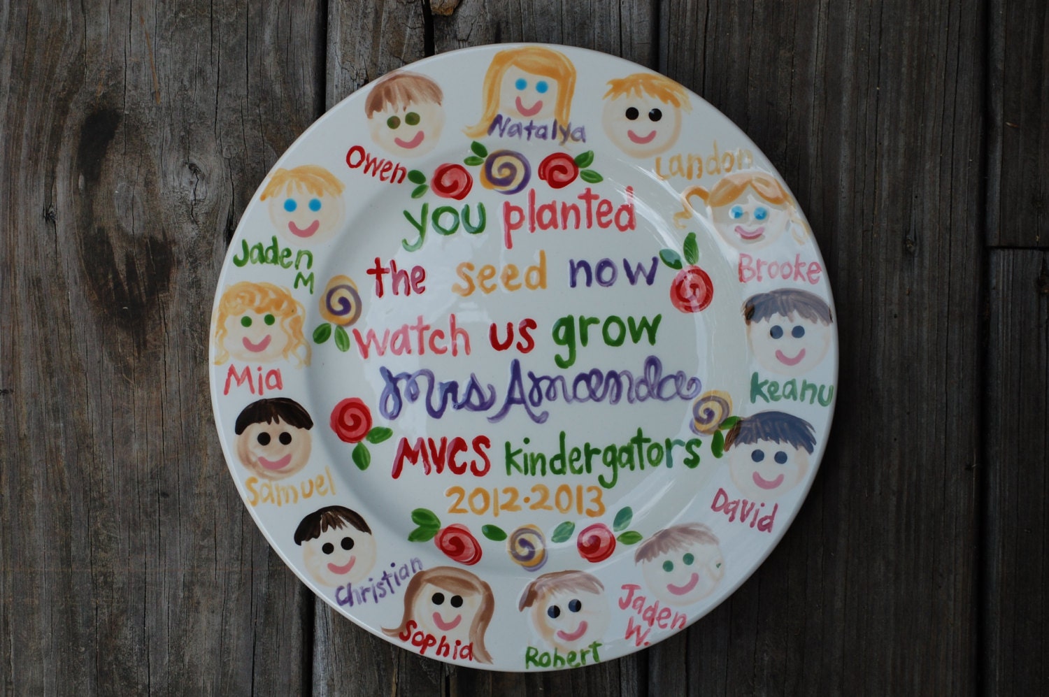 Teacher Plate Customized with Class Faces GREAT TEACHER GIFT