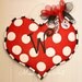 Hand Painted Valentine's Burlap Heart Door Hanger Decoration HUGE 2 ft x 21"