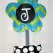 Chevron Flower Pot Burlap Door Hanger Decoration Monogrammed
