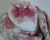 Vintage Mod Set Liberty Silk Scarf and matching Dangle Earrings