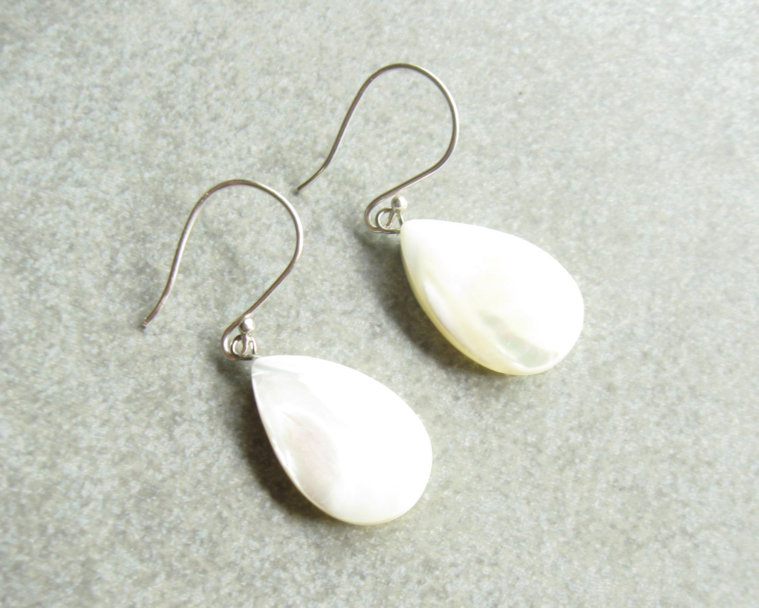 Mother of Pearl Teardrop Sterling Silver Earrings