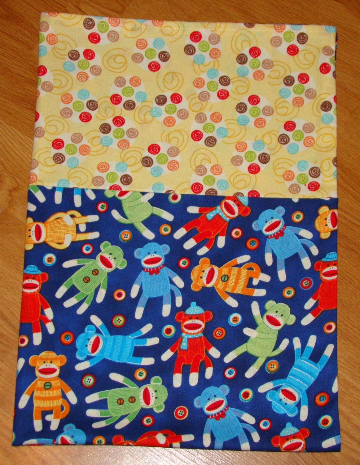 Colorful Sock Monkey's Standard Size Pillowcase