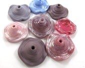Sale - lampwork beads set - Lampwork beads - Pearly pink - Fairy skirt Bells (8) SRA