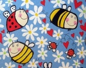 Spring a-buzz Cotton Fabric - 1/2 yard - Half - Alexander Henry 2004 - Blank Quilting - Sewing - Crafts - Yellow Blue Green Red Destash