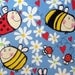 Spring a-buzz Cotton Fabric - 1/2 yard - Half - Alexander Henry 2004 - Blank Quilting - Sewing - Crafts - Yellow Blue Green Red Destash