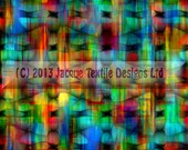 Fiber Art Geometeric Rainbow Colors Bright Bold Shapes Hand Created