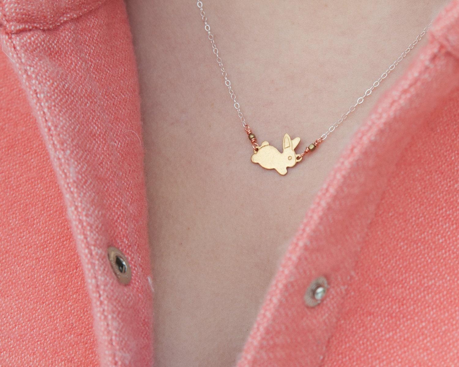 Bitty Brass Bunny Necklace