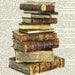 stack of antique books -  printed on page from old dictionary