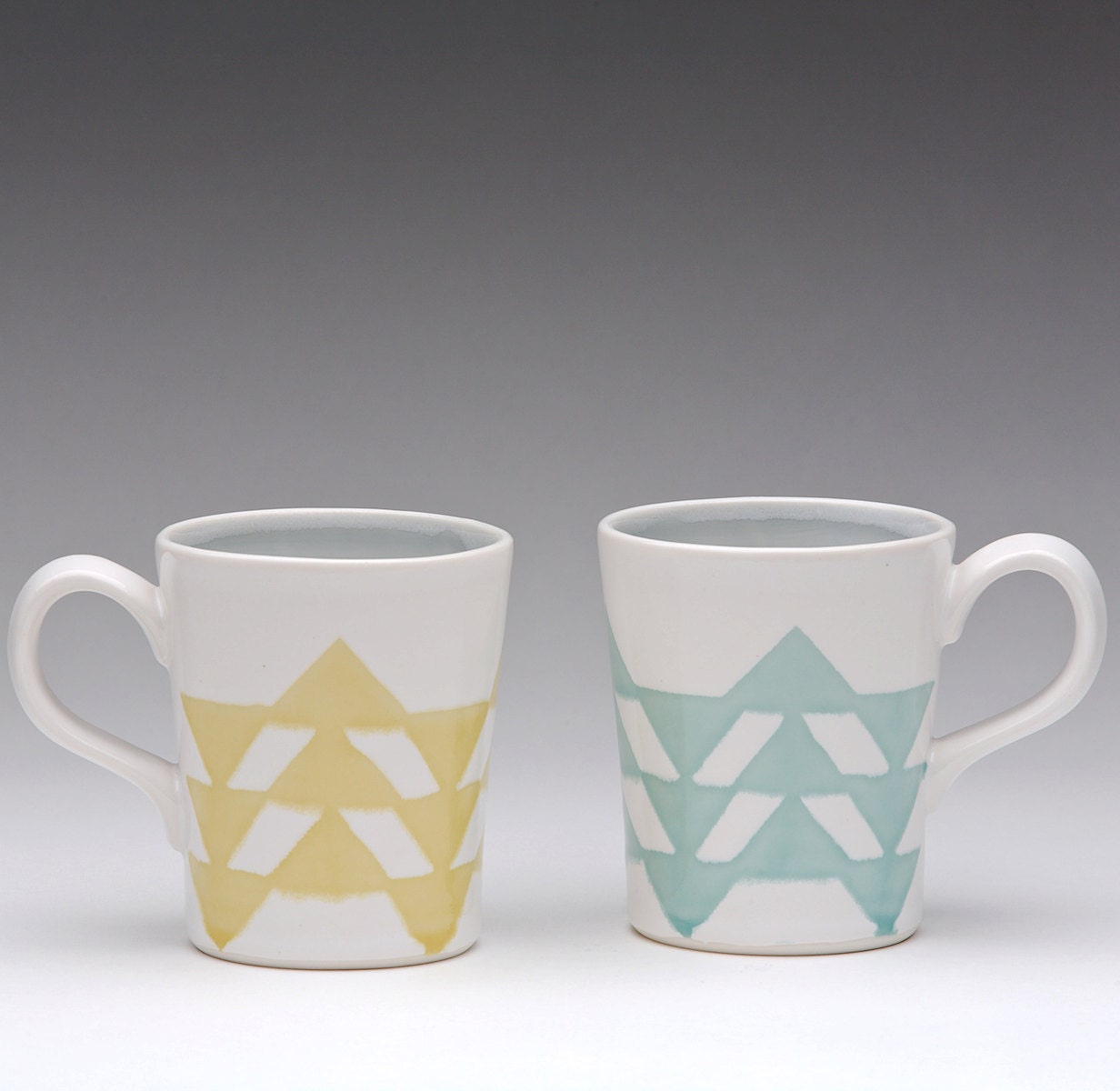 Triangle Mugs: Yellow or Turquoise