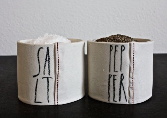 SALT and PEPPER cellars.
