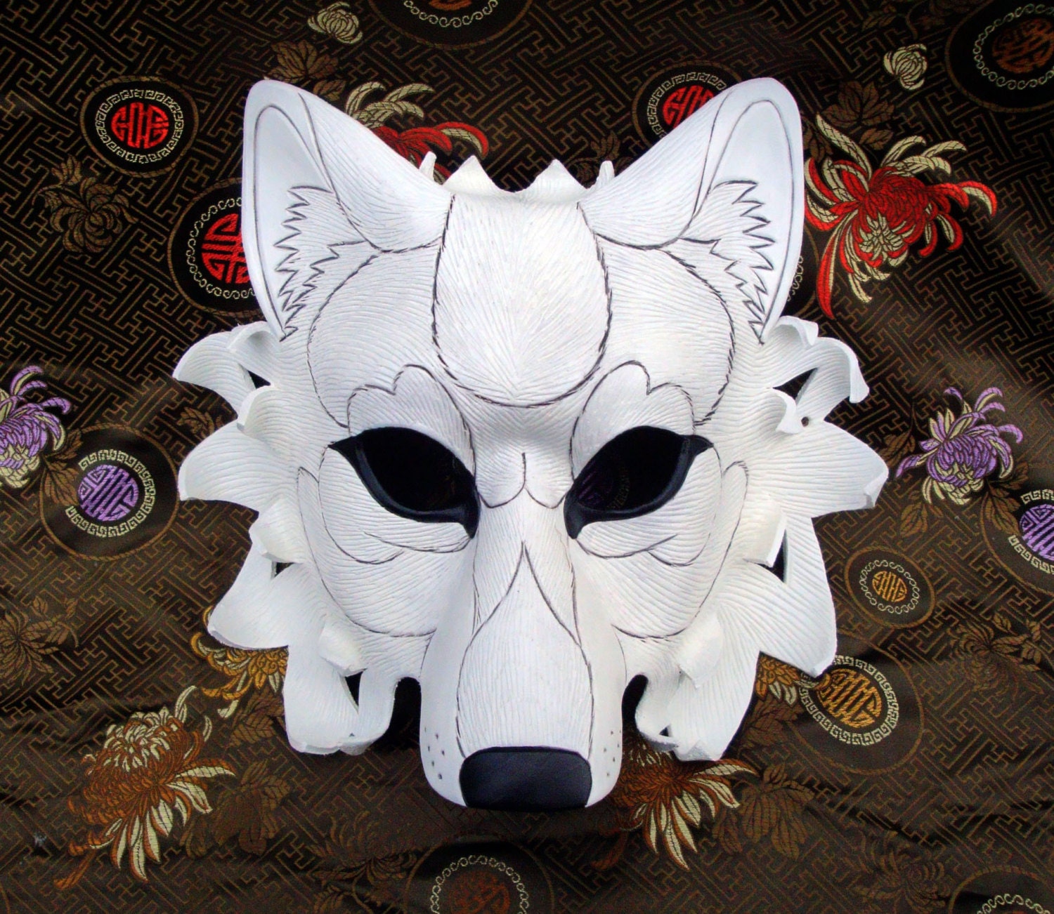 CUSTOM White Dire Wolf Leather Mask... made to order leather wolf mask