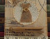 Mixed Media Collage Sewing Seamstress Dress