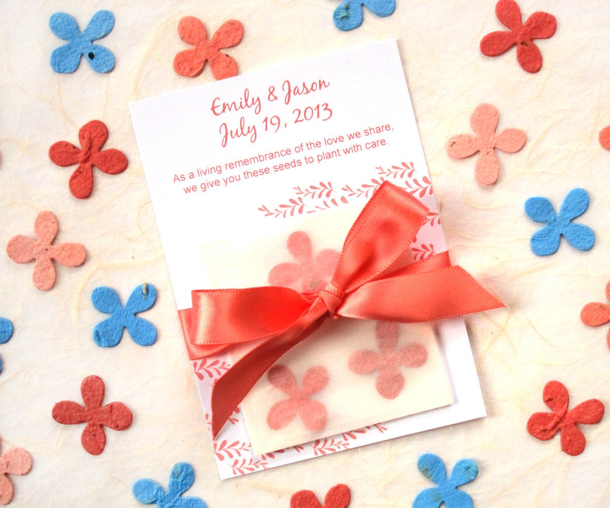 Satin Wedding Seed Plantable Favors - Flower Seed Paper