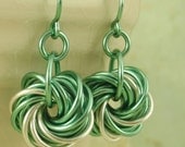 Eternity Silver Earrings - With Spring Green or YOU PICK Accent Color