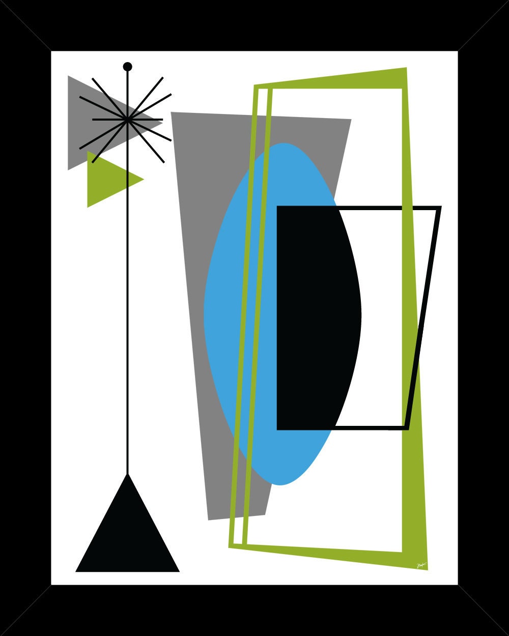 Form - Framed 9 3/4" x 12 1/4" Art Print by Tonya Newton Space Age Inspired Design