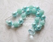 Cloud Nine - Aqua Chunky Necklace, High Qaulity, Elegant Jewelry for Children and Adults - Couture Photo Prop