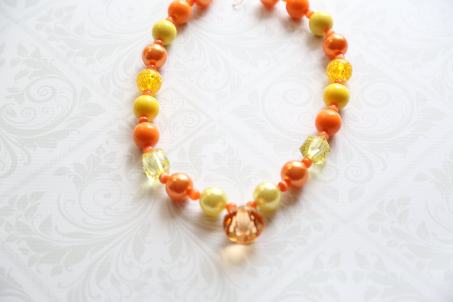 Sun Burst - Orange Chunky Necklace - Couture Photo Prop