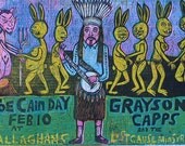 Joe Cain Day Grayson Capps  Woodcut Gig Poster