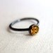 Petite Golden Drusy in Oxidized Sterling Silver Ring