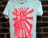 Bicycle Art  - Sunburst Track Bike Burnout T Shirt