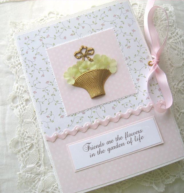 Wedding Shower Photo Album Personalized Basket of Flowers