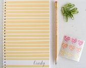 watercolor stripes personalized notebook - choose your color