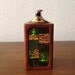 Vintage Mid Century Teak and Brass Mosaic Table Lighter by Evans USA