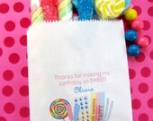 Personalized Candy Bags, Favor bags, Candy Buffet, Birthday party, Sweets, Treats,  Choose any Design in my Shop, Set of 24