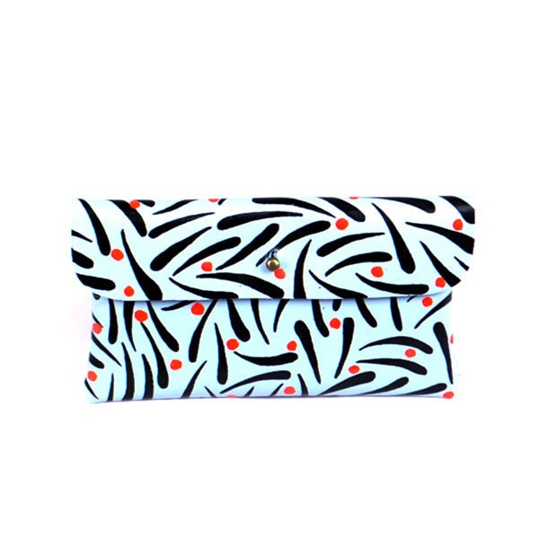 Screen printed leather wallet