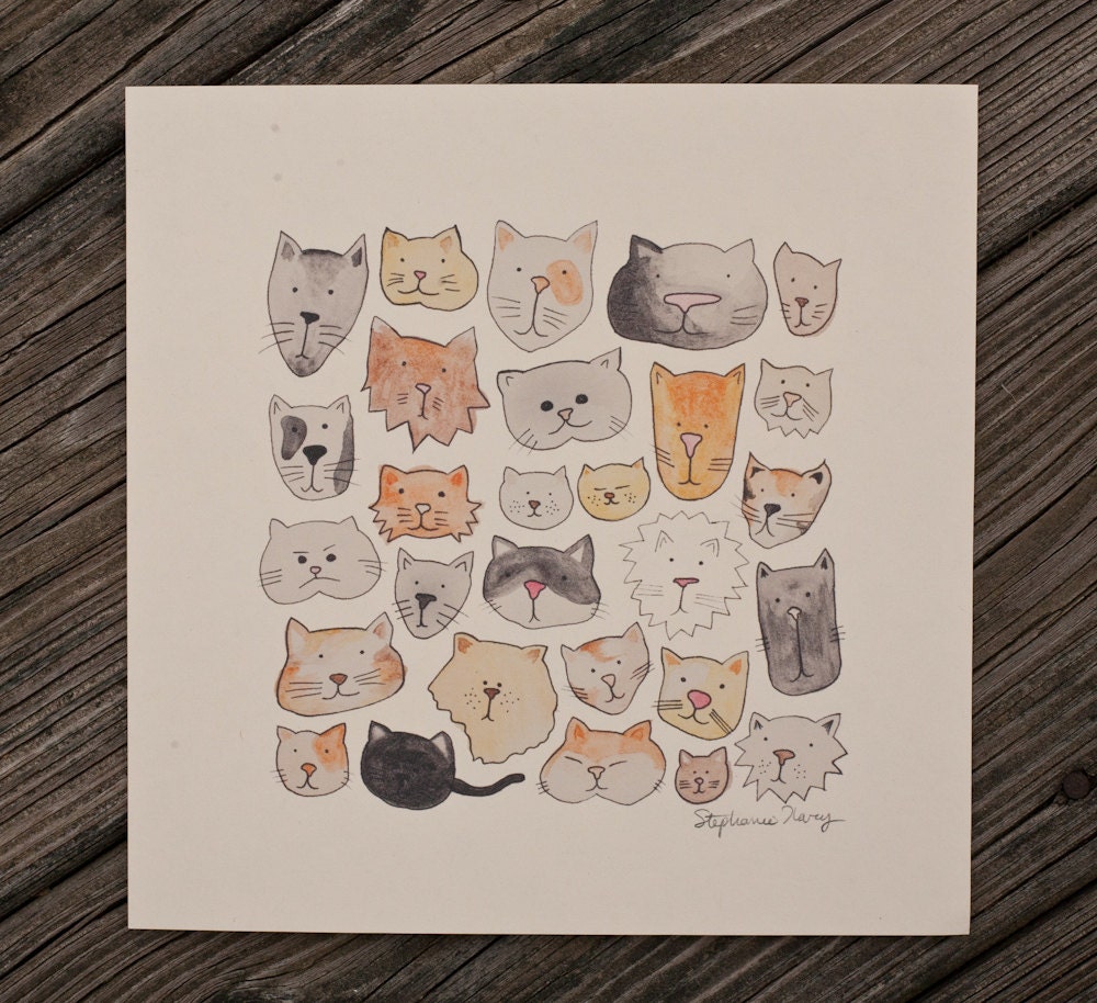 cat lover giclee print meow - exit343design