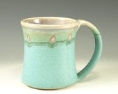 Coffee Mug Cup ,large ceramic mugs with large Handle, turquoise,  wheel thown (20oz) -- Perfect Hot & Chocolate