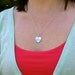 Je t'aime sterling silver heart necklace - Hand stamped jewelry