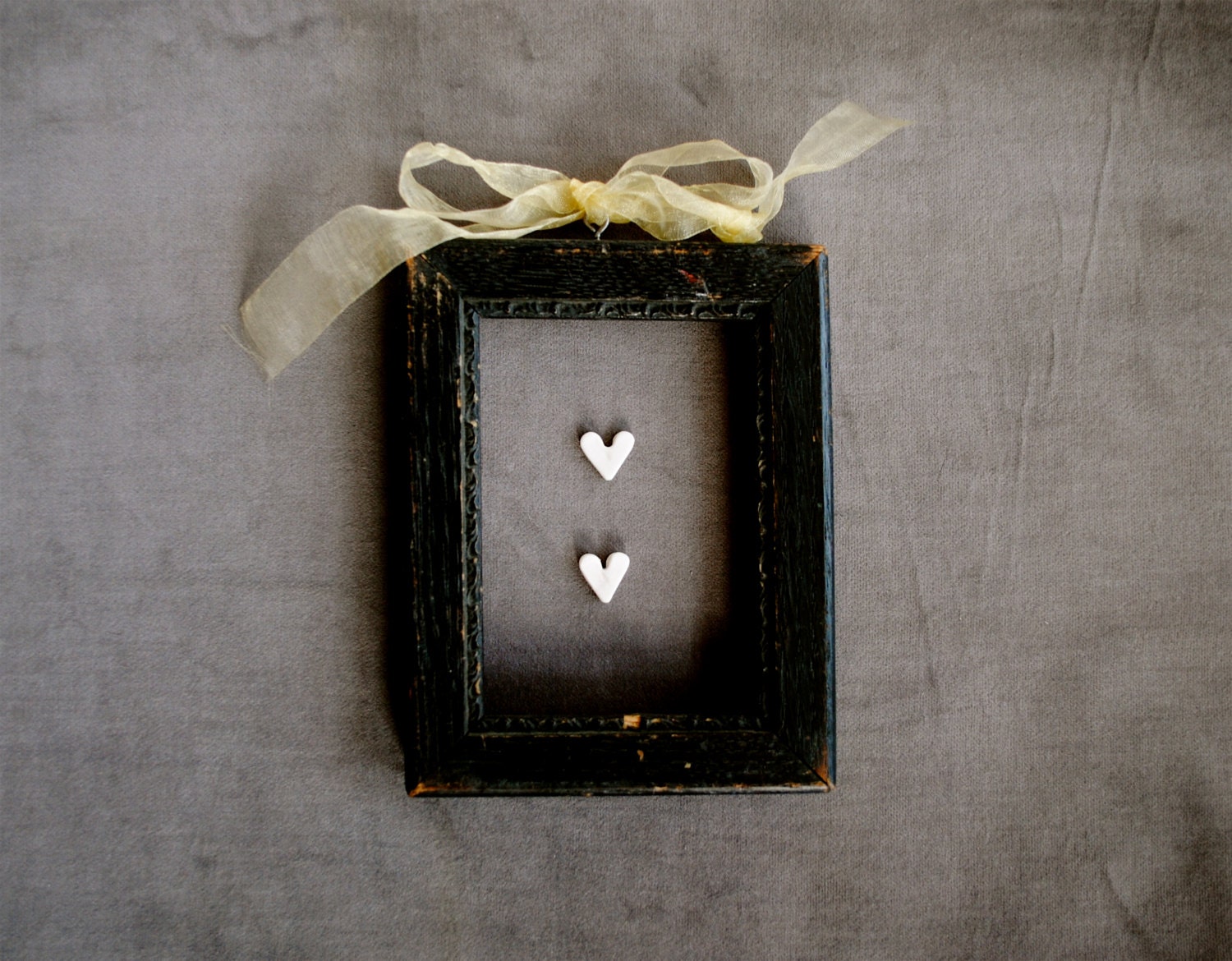 heart porcelain tiny keepsake valentine love friendship token white handmade no.1