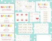 COMPLETE SPRINKLED with LOVE printable ensemble for a birthday party, baby shower or baby 'sprinkle'