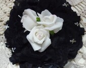 Gloomth White Rose Gothic Fascinator Clip