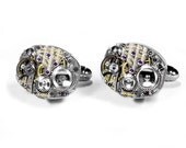 Steampunk Cufflinks Jewelry Vintage Luxury JAEGER LE COULTRE Pinstriped Watch Mens Cuff Links Weddings Anniversary - Steampunk by edmdesigns