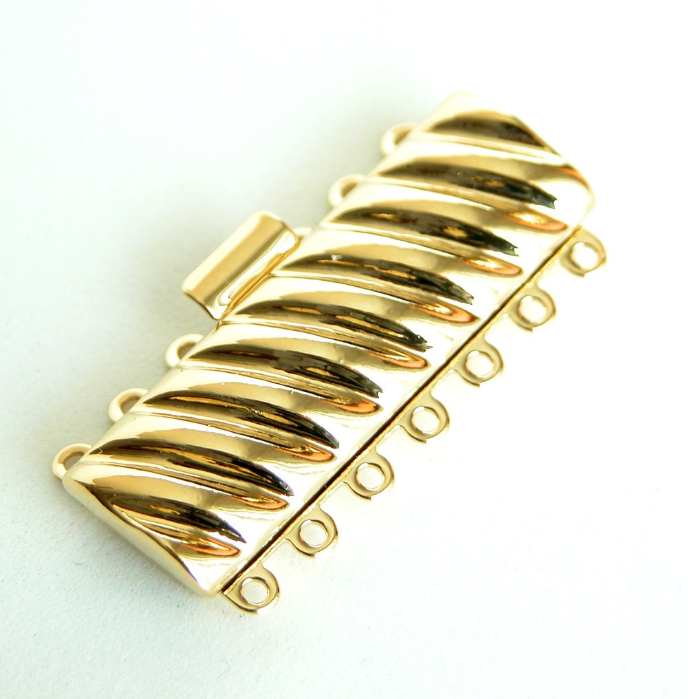 CLSP58GP Elegant Elements Gold Plated Nickel Free 7 Strand Clasp