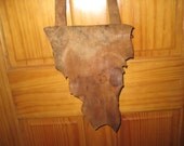Distressed Vintage Leather Bag w Extra Long Front Flap